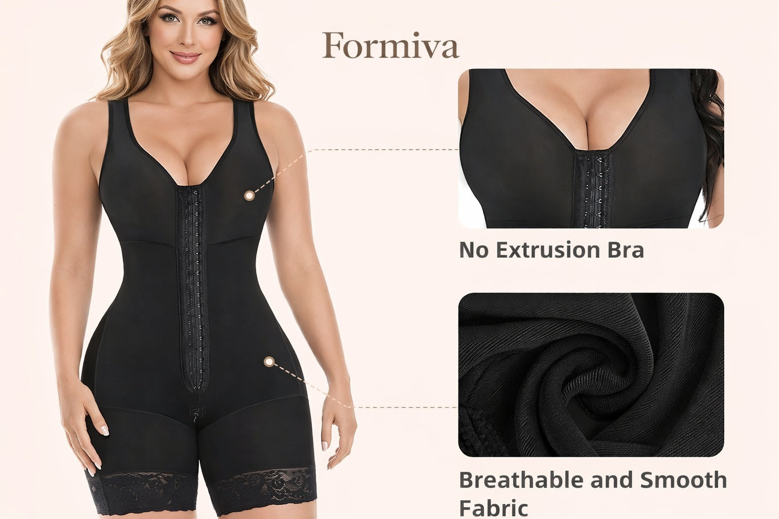 Fajas Colombianas Shapewear For Women Tummy Control Full Shapewear Butt Lifter With Zipper Crotch